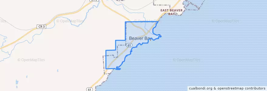 Mapa de ubicacion de Beaver Bay.