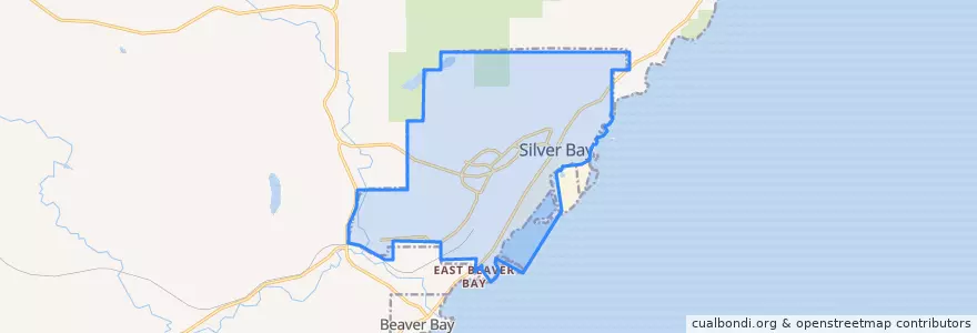 Mapa de ubicacion de Silver Bay.