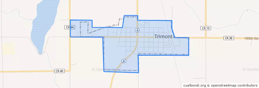 Mapa de ubicacion de Trimont.