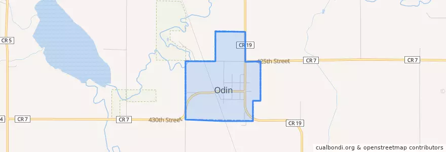 Mapa de ubicacion de Odin.