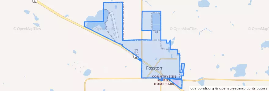Mapa de ubicacion de Fosston.