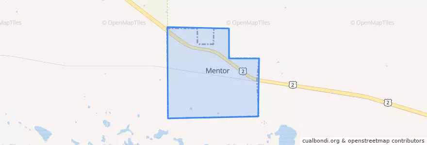 Mapa de ubicacion de Mentor.