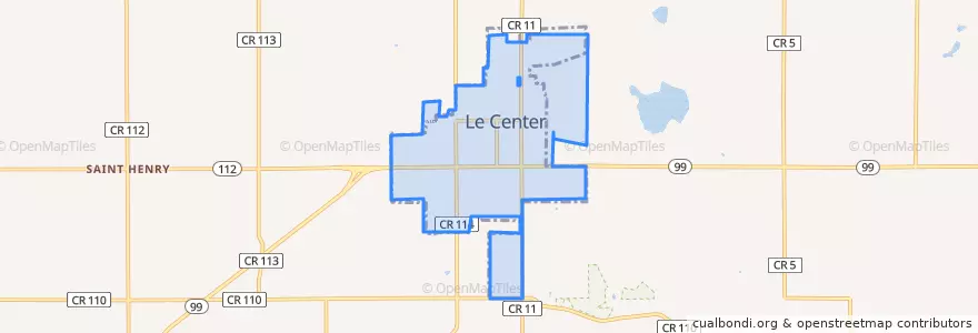 Mapa de ubicacion de Le Center.