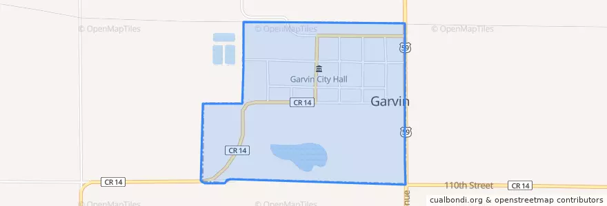 Mapa de ubicacion de Garvin.