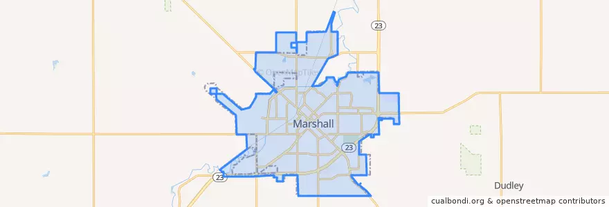 Mapa de ubicacion de Marshall.