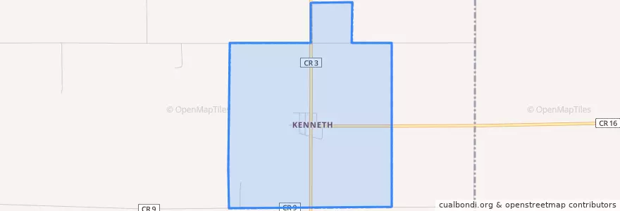 Mapa de ubicacion de Kenneth.