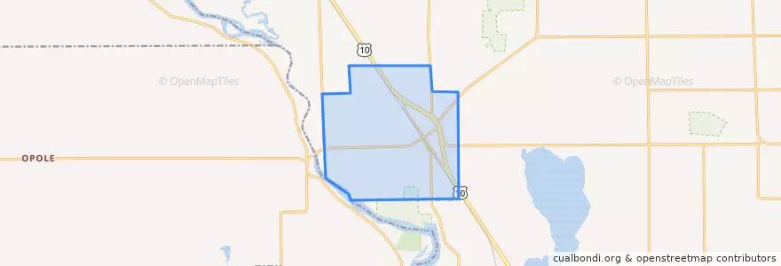 Mapa de ubicacion de Rice.