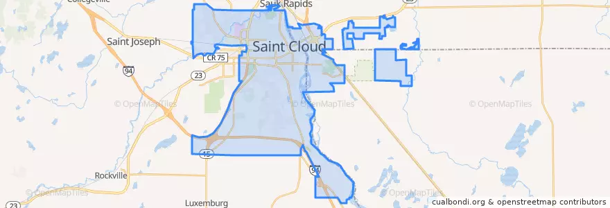 Mapa de ubicacion de St. Cloud.