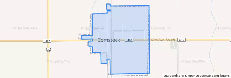 Mapa de ubicacion de Comstock.