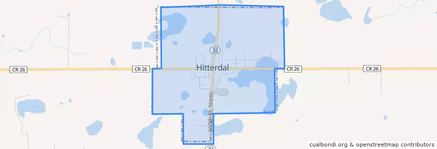 Mapa de ubicacion de Hitterdal.