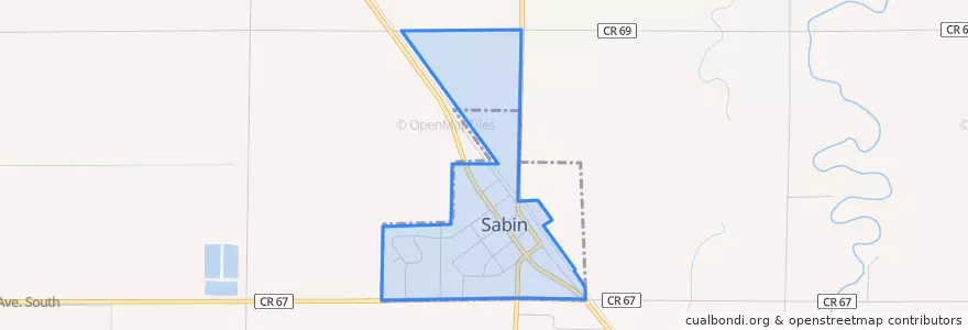 Mapa de ubicacion de Sabin.