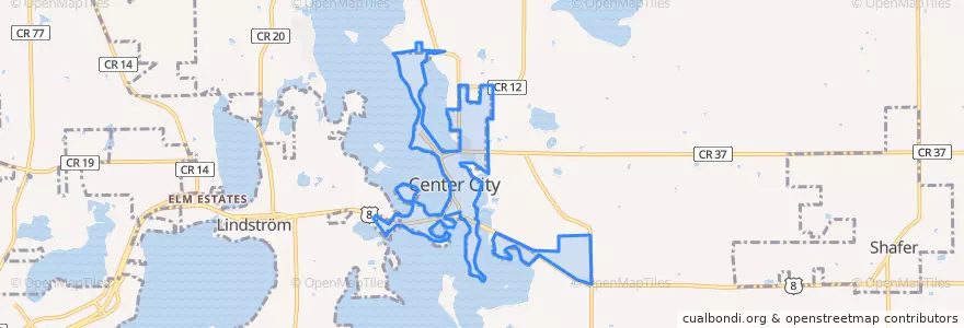 Mapa de ubicacion de Center City.