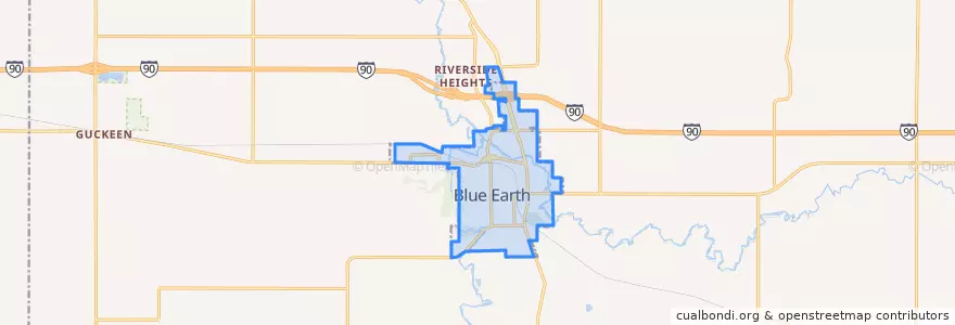 Mapa de ubicacion de Blue Earth.