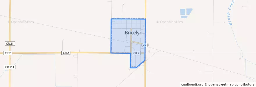 Mapa de ubicacion de Bricelyn.