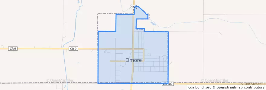 Mapa de ubicacion de Elmore.