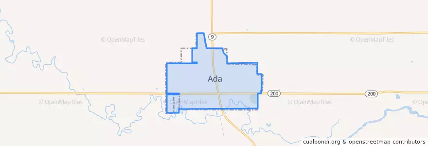 Mapa de ubicacion de Ada.
