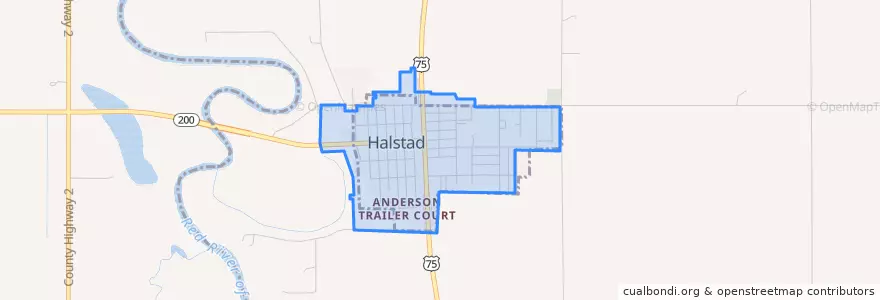 Mapa de ubicacion de Halstad.