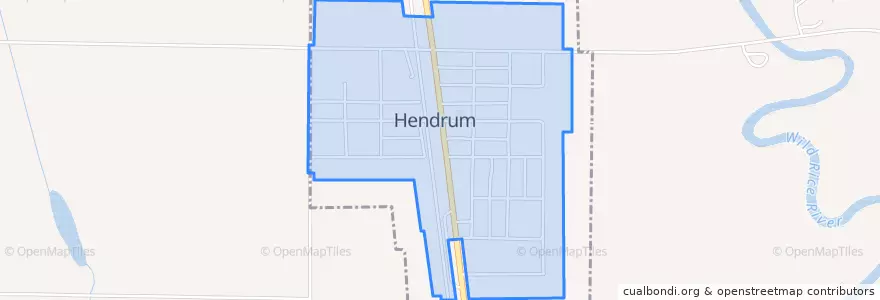 Mapa de ubicacion de Hendrum.