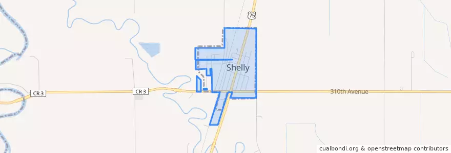 Mapa de ubicacion de Shelly.