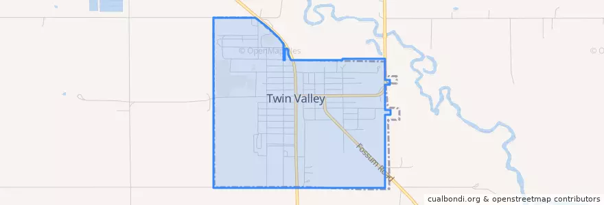 Mapa de ubicacion de Twin Valley.