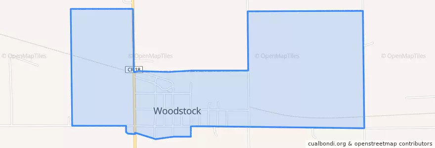 Mapa de ubicacion de Woodstock.