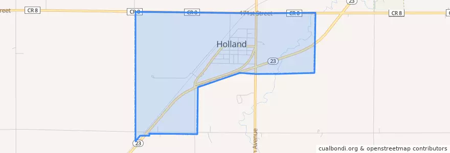 Mapa de ubicacion de Holland.