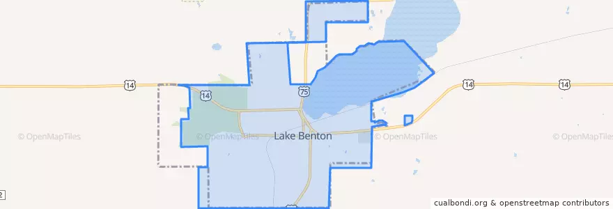 Mapa de ubicacion de Lake Benton.