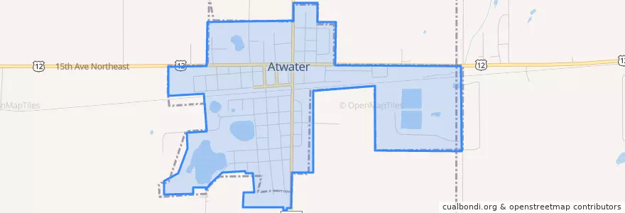 Mapa de ubicacion de Atwater.