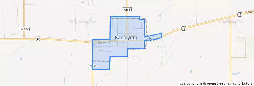 Mapa de ubicacion de Kandiyohi.