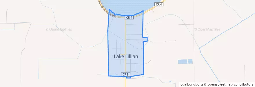 Mapa de ubicacion de Lake Lillian.