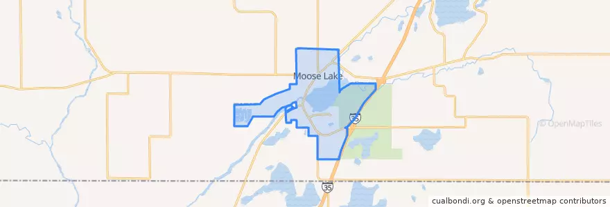 Mapa de ubicacion de Moose Lake.