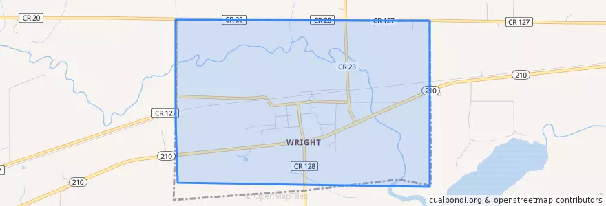 Mapa de ubicacion de Wright.