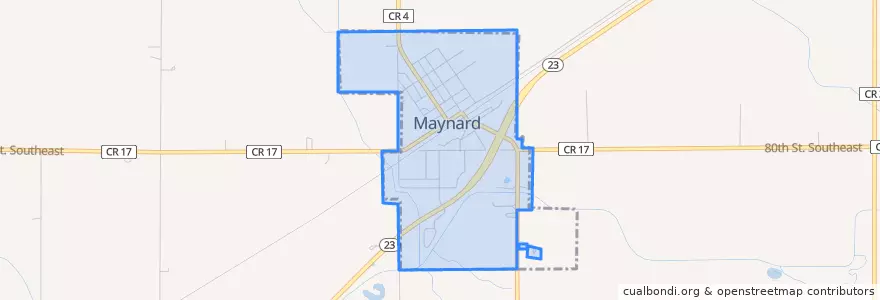 Mapa de ubicacion de Maynard.
