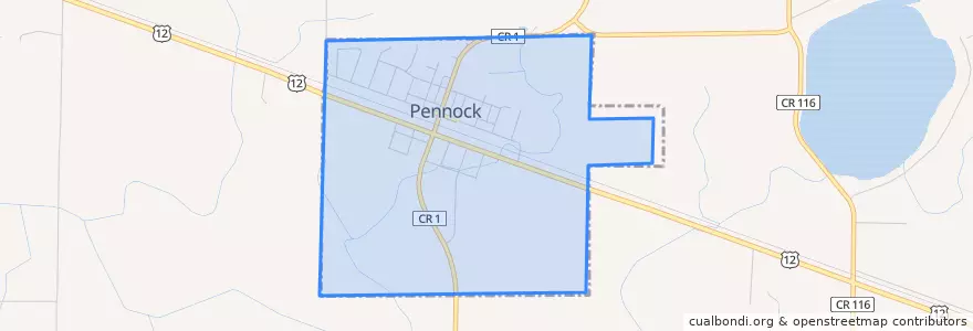 Mapa de ubicacion de Pennock.