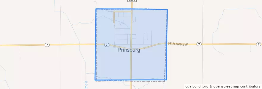 Mapa de ubicacion de Prinsburg.