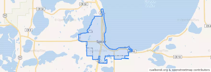 Mapa de ubicacion de Spicer.