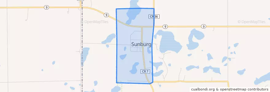 Mapa de ubicacion de Sunburg.