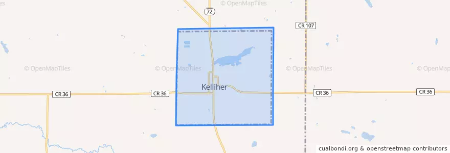 Mapa de ubicacion de Kelliher.
