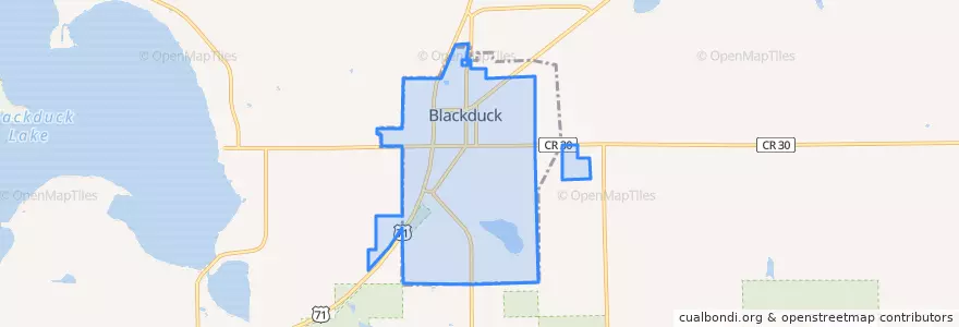 Mapa de ubicacion de Blackduck.