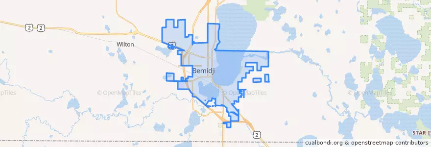 Mapa de ubicacion de Bemidji.
