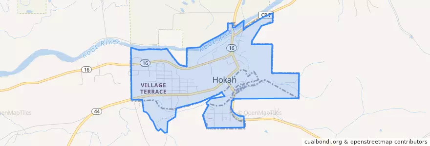Mapa de ubicacion de Hokah.