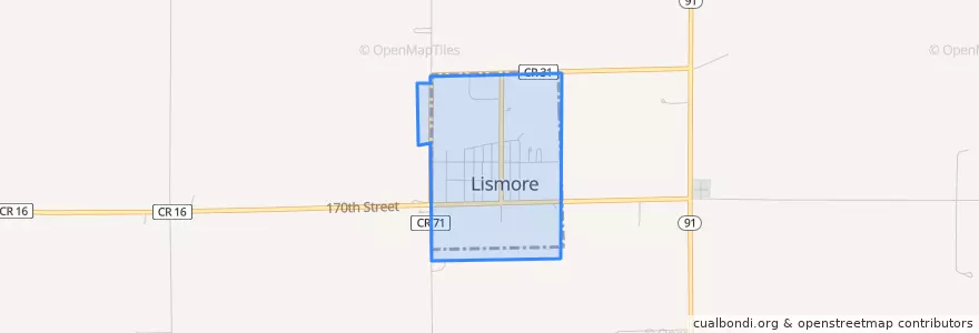 Mapa de ubicacion de Lismore.