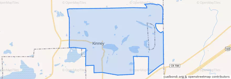 Mapa de ubicacion de Kinney.