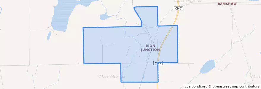 Mapa de ubicacion de Iron Junction.