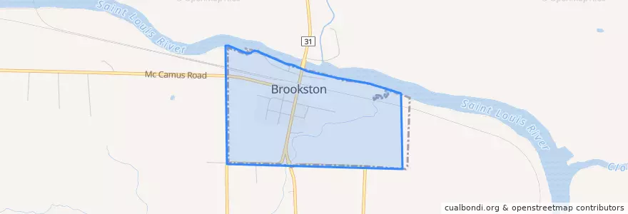 Mapa de ubicacion de Brookston.