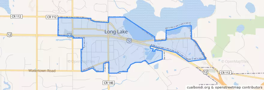Mapa de ubicacion de Long Lake.