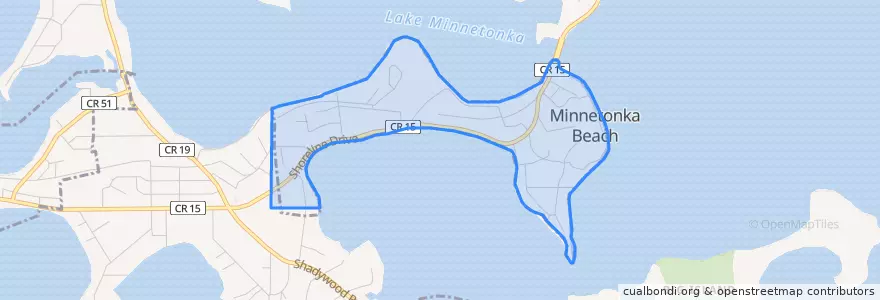 Mapa de ubicacion de Minnetonka Beach.