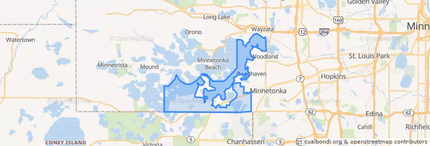 Mapa de ubicacion de Shorewood.