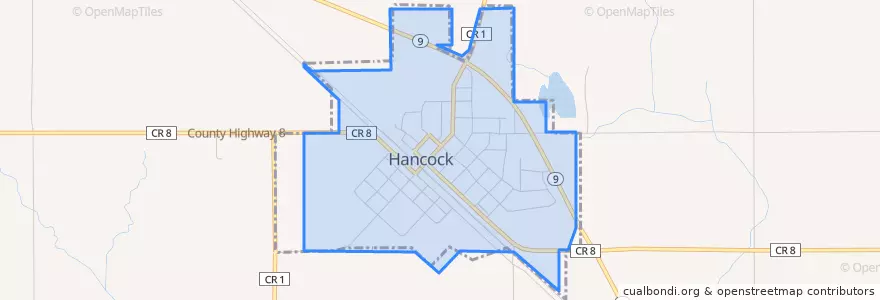Mapa de ubicacion de Hancock.