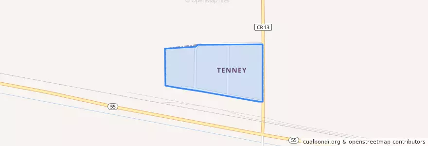 Mapa de ubicacion de Tenney.